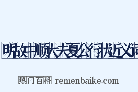 明故中顺大夫夏公行状近义词是什么意思的图片